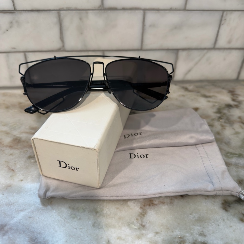 Dior Sleek Black Aviator Sunglasses